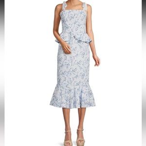 Antonio Melani X Born On Fifth Blue Peplum Dress